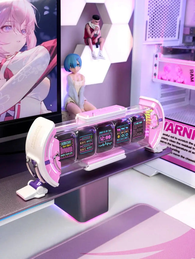 Times Gate Informatives Pixel Display Pink von Divoom