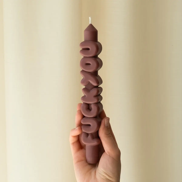 Kerze Taper candle F*CK YOU Mocha von Taper Candles