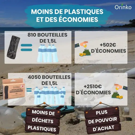 Binchotan Aktivkohle Wasserfilter Japan 5er-Pack von Orinko