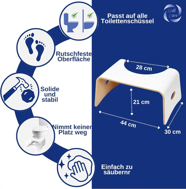 Toilettenhocker Lackiertes Holz Weiss von Well Care