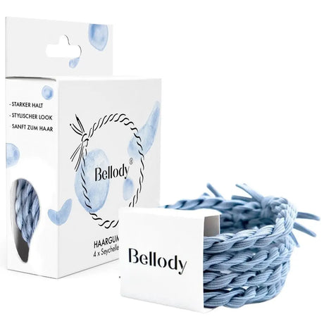 Geflochtene Haargummis Hellblau 4er Set von Bellody