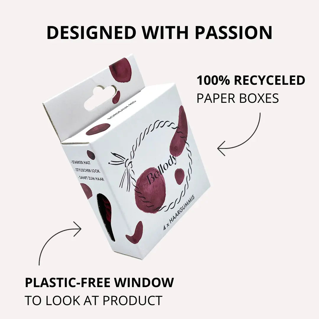 Geflochtene Haargummis Grau 4er Set von Bellody