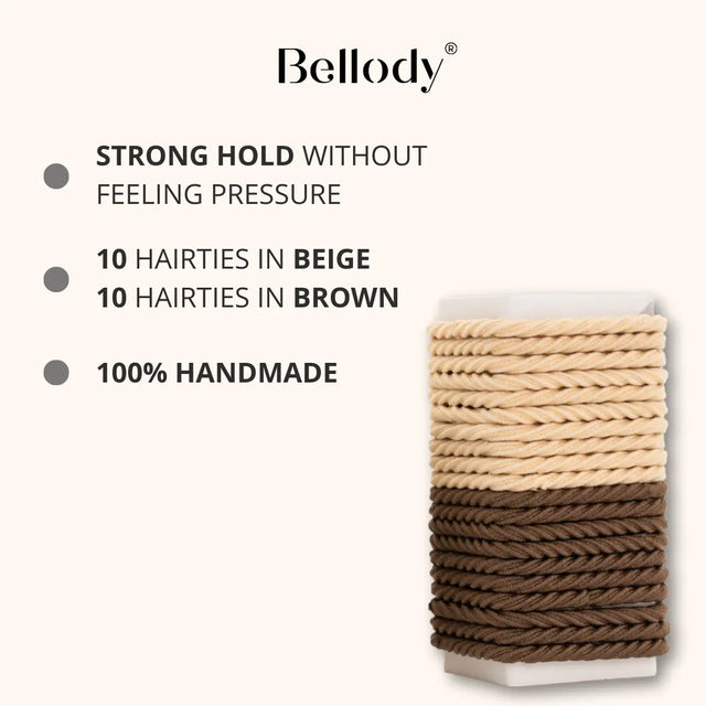 Mini Haargummis Braun Beige 20er Set von Bellody