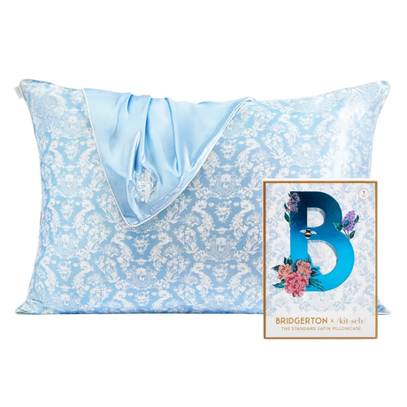 Satin Kissenbezug Queen Bridgerton Toile de Blue von Kitsch