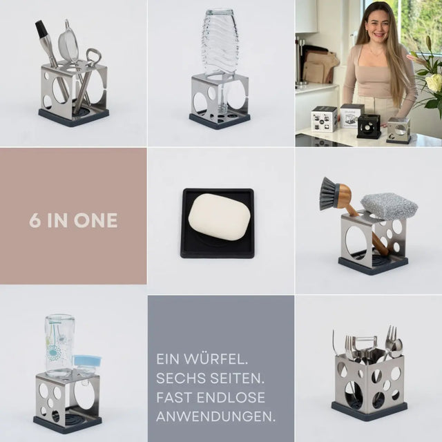 dri.cube Utensilienbehälter Edelstahl von Sanni Shoo