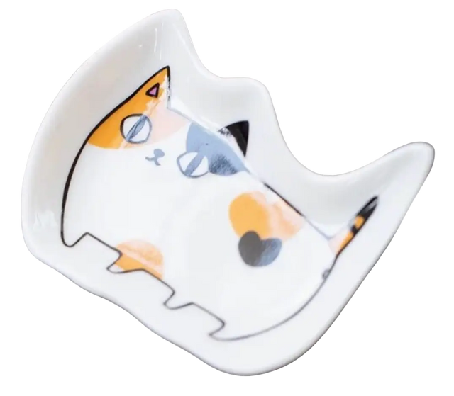 Keramikteller Japanischer Stil farbige Katze universell einsetzbar von Homerely