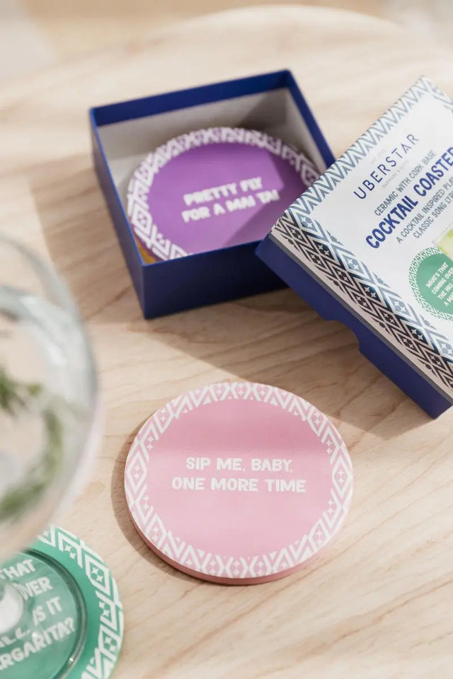 Cocktail Untersetzer Songlyrics 4er-Set Volume 1 von Uberstar