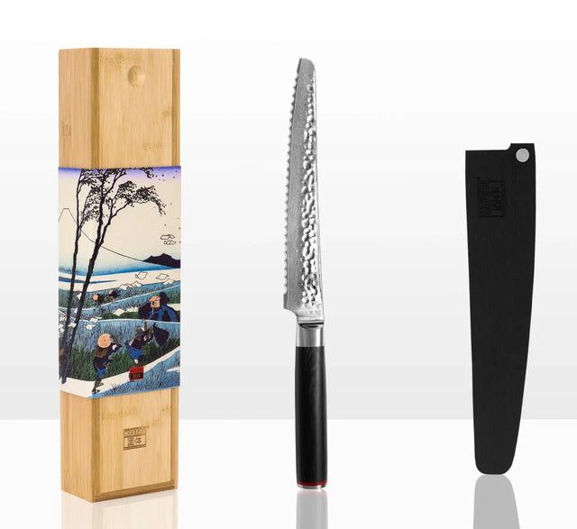 Brotmesser mit Wellenschliff Damas Pakka von KOTAI