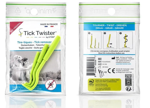 3 Zeckenhaken Beutel Mensch und Tier von Tick Twister