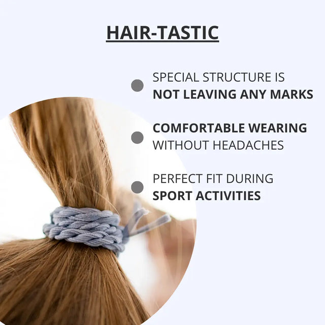 Geflochtene Haargummis Hellblau 4er Set von Bellody