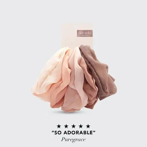 Ultrazierliche Satin Haargummis 6 Stück Eukalyptus von Kitsch