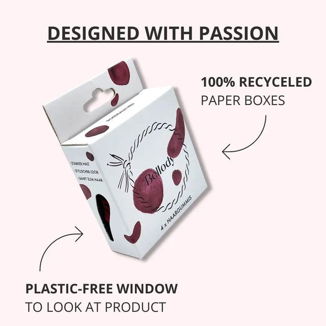 Geflochtene Haargummis Rot 4er Set von Bellody