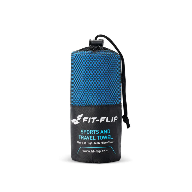 Mikrofaser Handtuch schnelltrocknend mit Tasche 80x160cm Blau von Fit-Flip