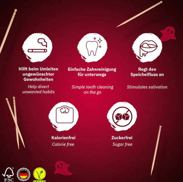 Zahnstocher mit Geschmack Limited Edition Strawberry-Sour von Wunder Zahnstocher