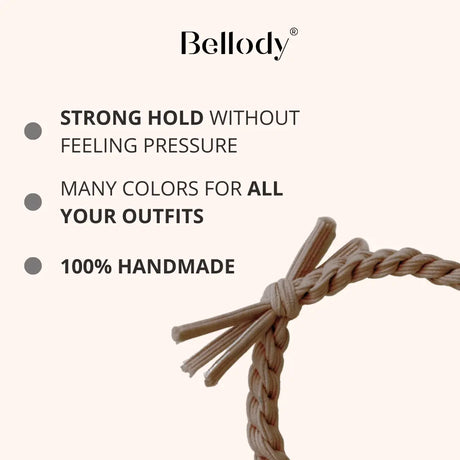 Geflochtene Haargummis Braun 4er Set von Bellody