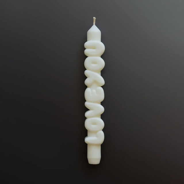 Kerze Taper candle LOVE YOU weiss von Taper Candles