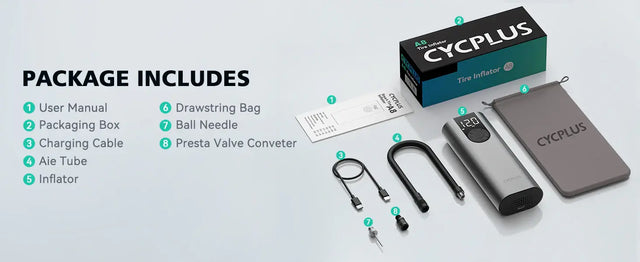 Luftpumpe A8 150PSI Elektrischer Kompressor Tragbar All-In-One Akku von Cycplus