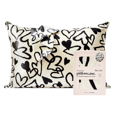 Satin Kissenbezug Queen Herzen von Kitsch