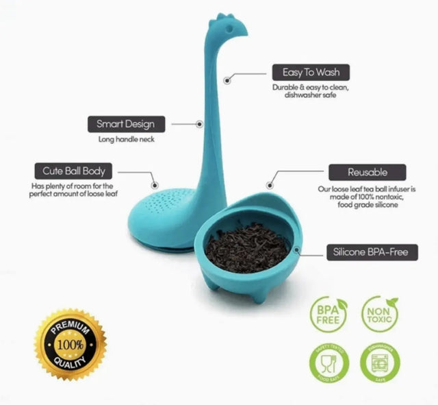 Baby Nessie Teesieb und Teefilter mit Griff rot von Ototo