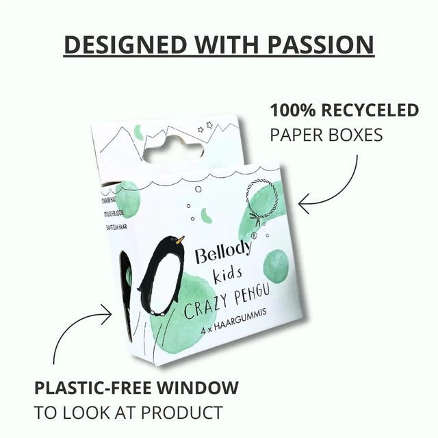 Kinder Haargummis Crazy Pengu 4er Set von Bellody