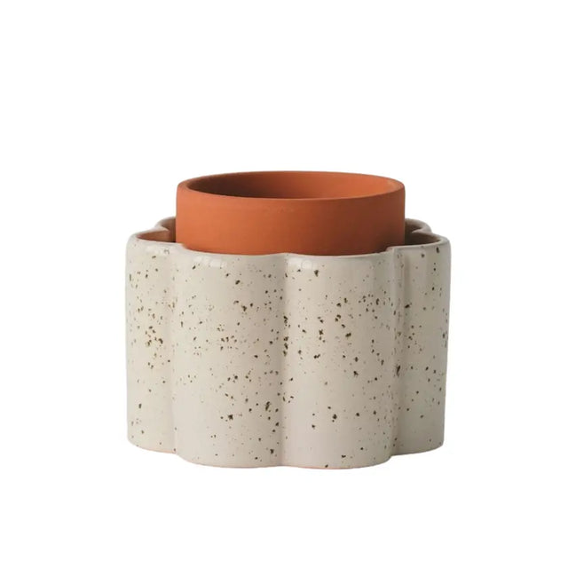 Selbstbewässernder Topf Paula Weiss von Pepin