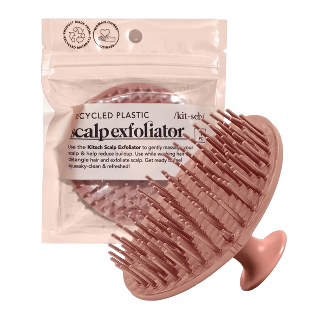 Kopfmassagebürste aus recyceltem Kunststoff Terrakotta von Kitsch