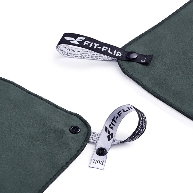 Mikrofaser Handtuch schnelltrocknend mit Tasche 40x80cm Dunkelgrau von Fit-Flip