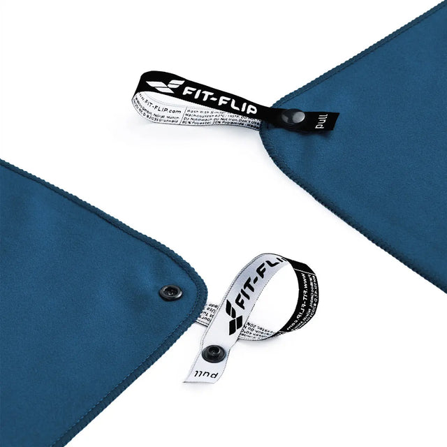 Mikrofaser Handtuch schnelltrocknend mit Tasche 40x80cm Marineblau von Fit-Flip
