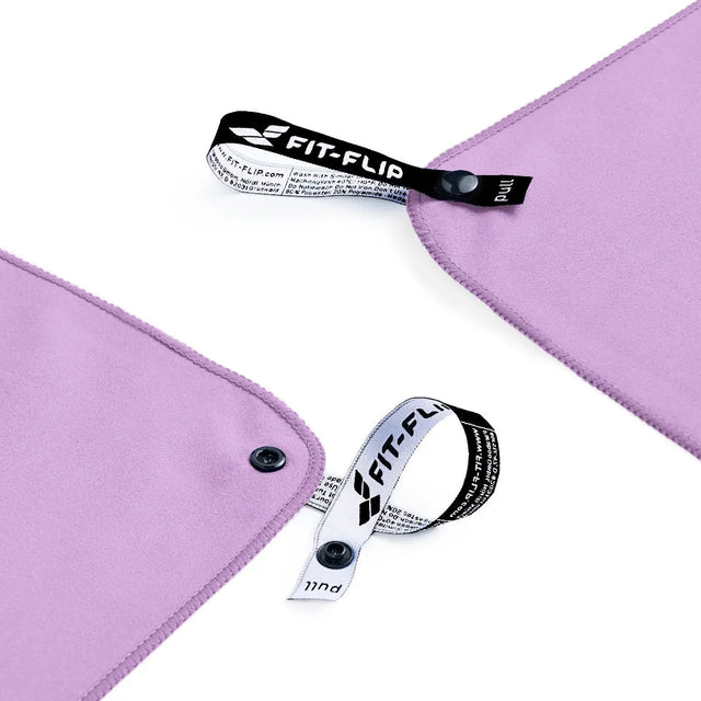 Mikrofaser Handtuch schnelltrocknend mit Tasche 100x200cm Flieder von Fit-Flip