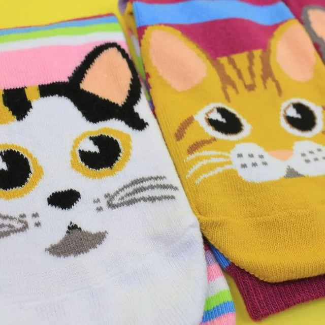 Einzelne Socken im 6er Pack, CATWALK Bunte Katzen, Gr. 37-42, mit Geschenkbox von United Oddsocks