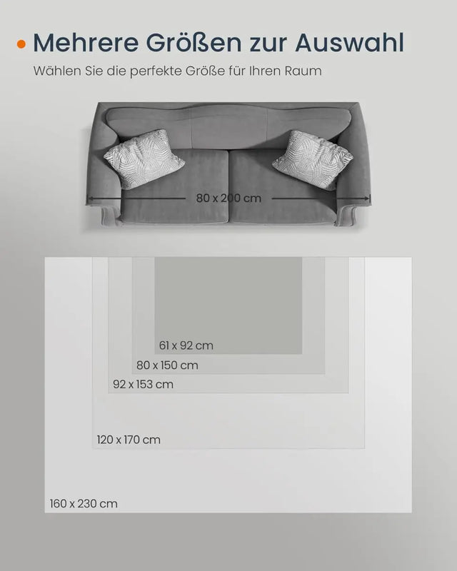 Wohnzimmerteppich Rutschfest Vintage Grau 120 x 170 cm von Songmics