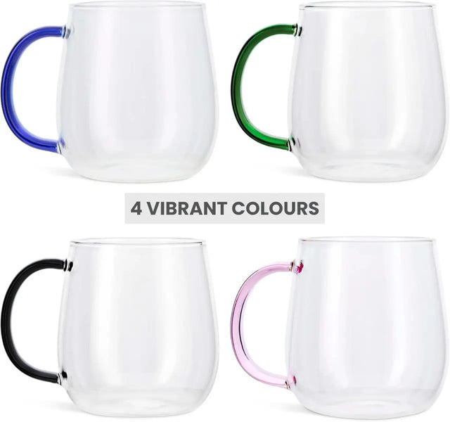Glastassen farbige Henkel 4er-Set von Uberstar