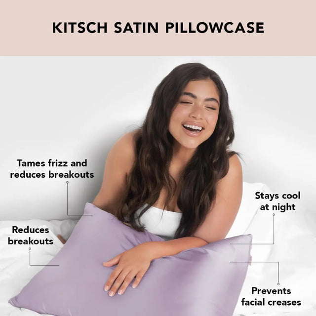 Satin Kissenbezug Lavendel von Kitsch
