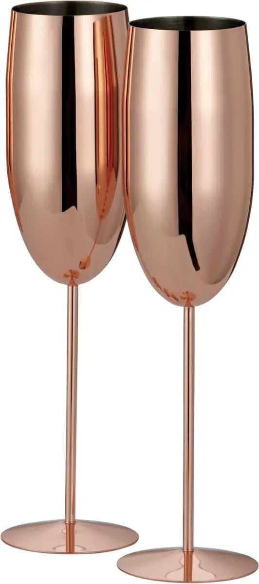 Edelstahl Sektgläser Flute Roségold 2er-Set von Oak & Steel