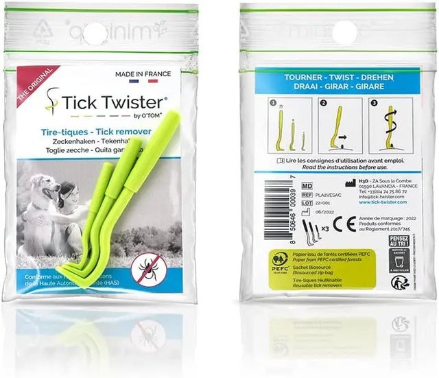 3 Zeckenhaken Beutel Mensch und Tier von Tick Twister