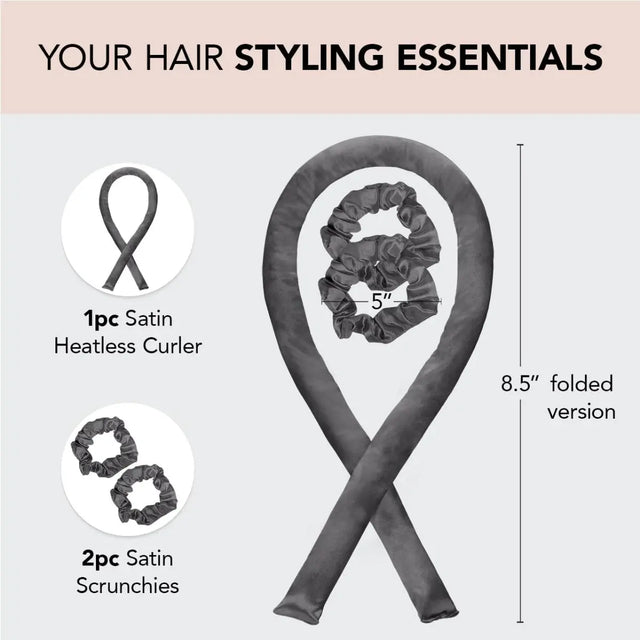 Heatless Curling Set Charcoal von Kitsch