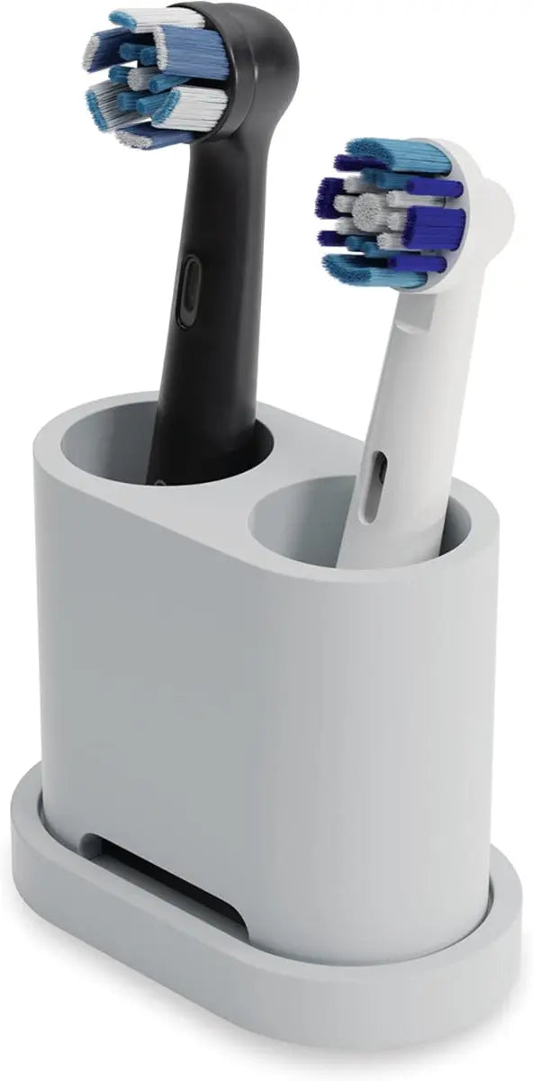 Zahnbürsten- und Aufsteckbürstenhalter 2er Grau von Qikfresh