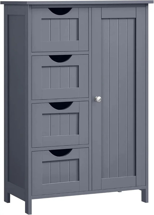 Badezimmerschrank mit Schubladen und Tür Grau von Songmics