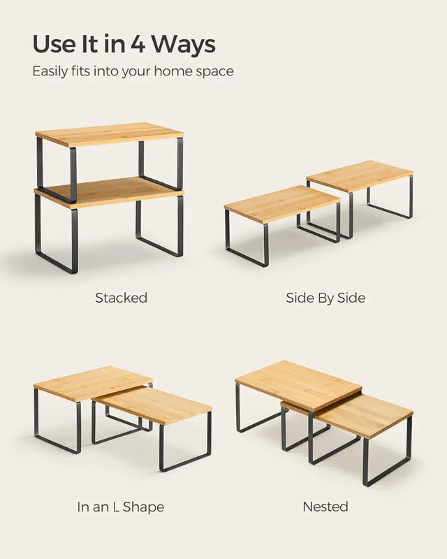 Schrank-Organisationsregal 2er Set Holz von Songmics
