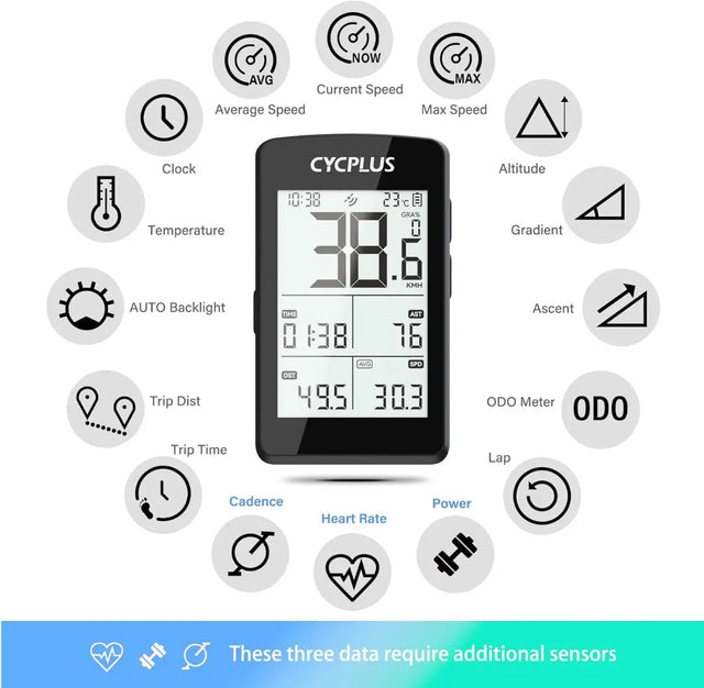Fahrradcomputer M3 GPS Kabellos 2.8 Zoll LCD von Cycplus