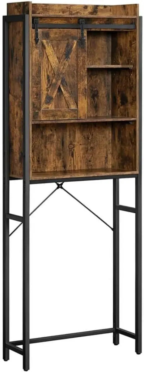Toilettenregal mit Schrank Industrie-Design vintagebraun von Songmics