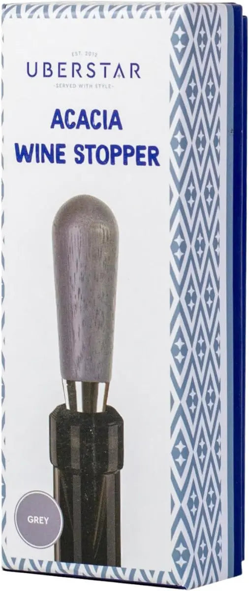Weinflaschenverschluss Akazie grau von Uberstar