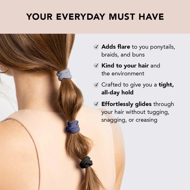 Medium Nylon Gummibänder mit Glitzereffekt 12er Set Dunkel von Kitsch