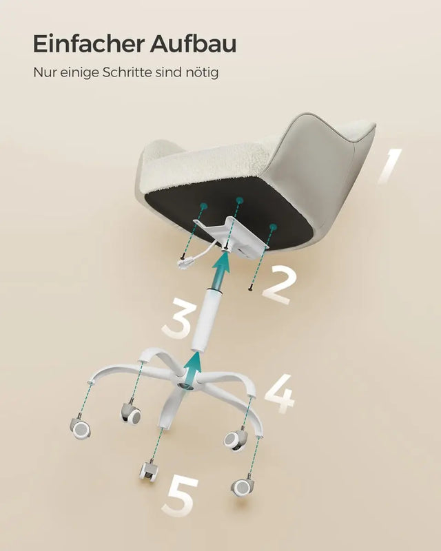 Bürostuhl Drehstuhl Höhenverstellbar Cappuccinobeige von Songmics