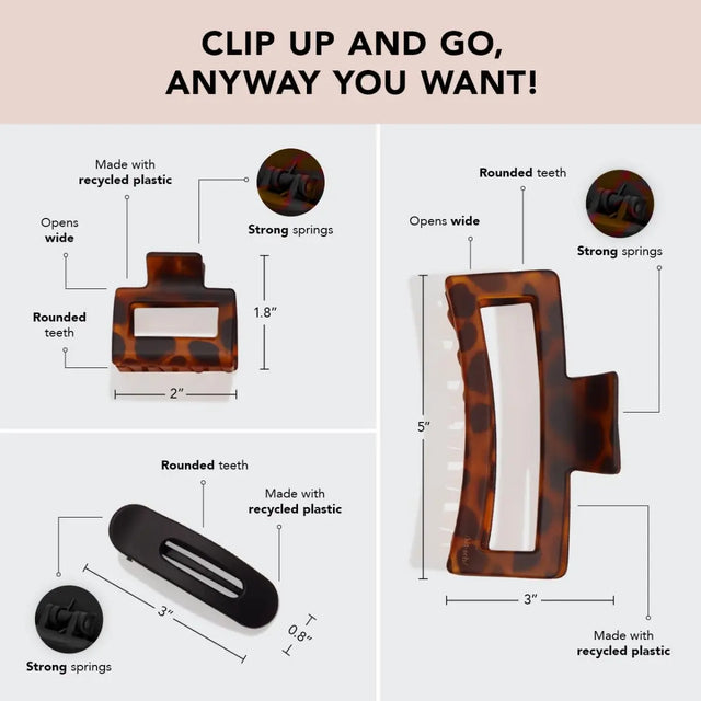 Klauenklammern 3er Set Rechteckige und Offene Form von Kitsch