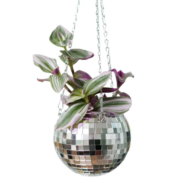 Discokugel Pflanzentopf zum aufhängen Silber von Bubblegum
