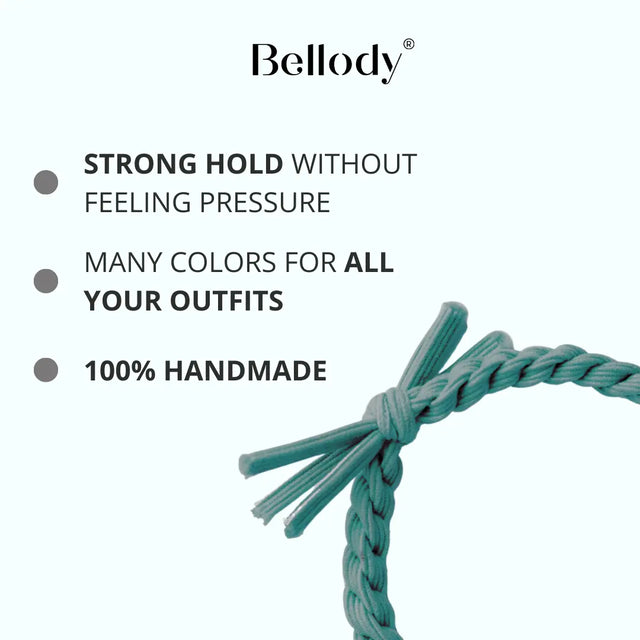 Geflochtene Haargummis Grün 4er Set von Bellody