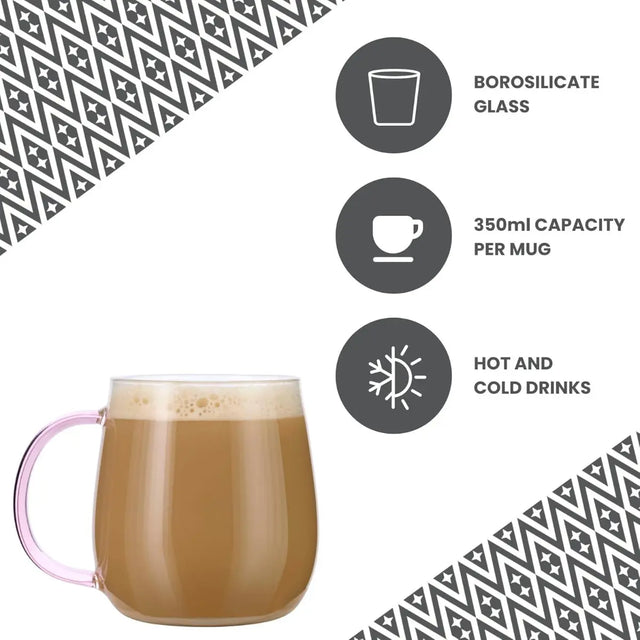 Glastassen farbige Henkel 4er-Set von Uberstar