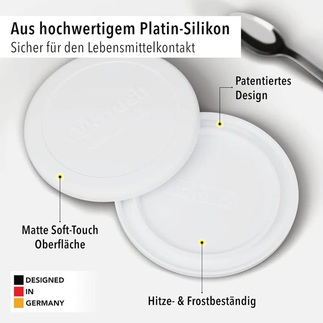 Mehrweg Frischedeckel für Joghurtbecher Weiss von Qikfresh