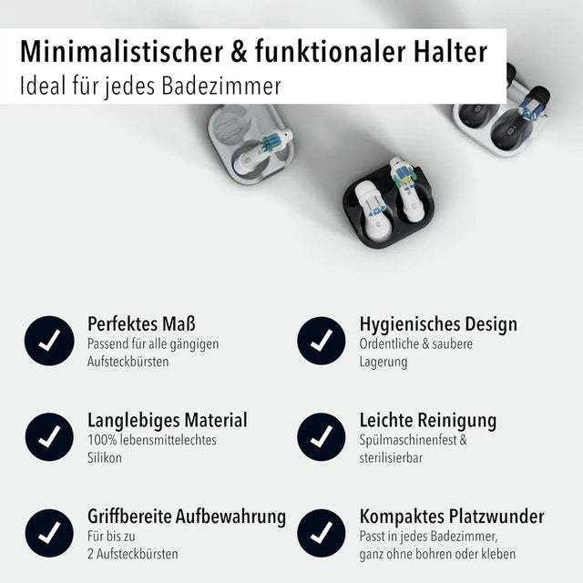 Aufsteckbürstenhalter 2er Weiss von Qikfresh